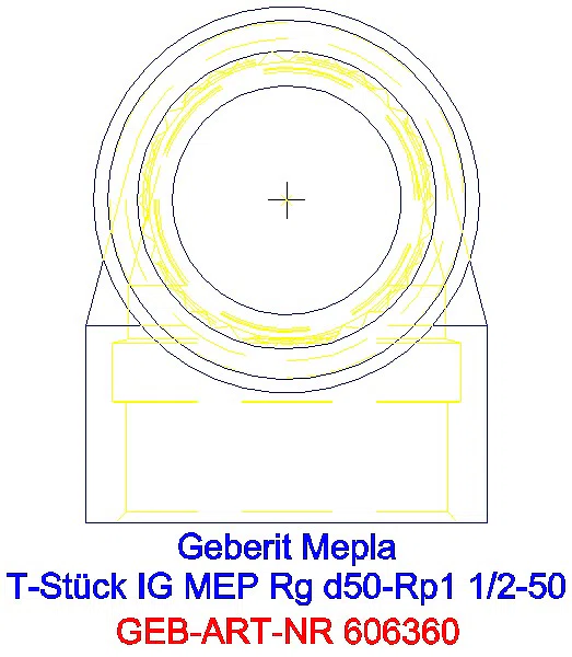 GE Mepla T-Stück mit IG Rg d50-Rp1 1/2-50_606.360.00.5_L