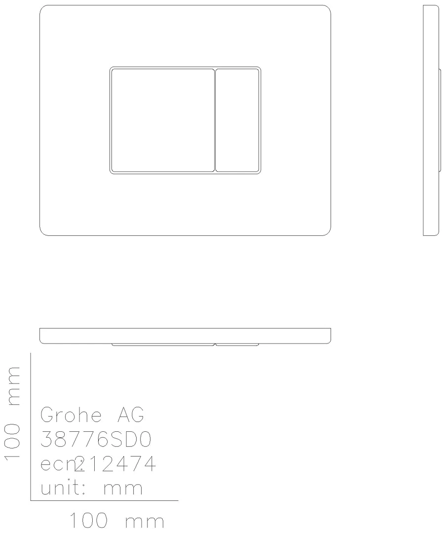 GROHE WC-Betätigung Skate Cosmopolitan 38776 waagerechte Montage edelstahl