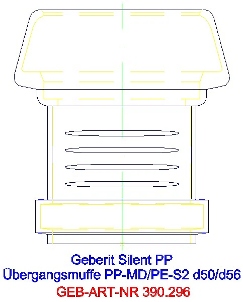 GE Silent-PP Übergangsmuffe auf Silent-db20 und PE d50/56_390.296.14.1_L
