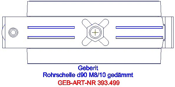 GE Rohrschelle d90 gedämmt mit Gewindemuffe M8 / M10_393.499.26.1_G