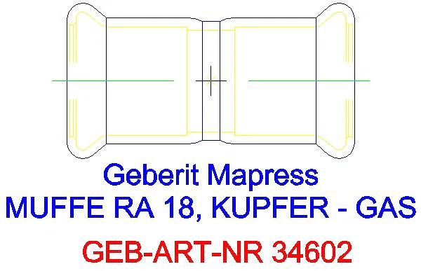 GE Mapress Kupfer Muffe (Gas) d18_34602_A