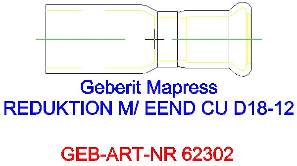 GE Mapress Kupfer Reduktion mit Einschubende d18-12_62302_L