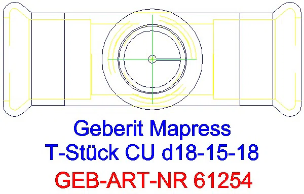 GE Mapress Kupfer T-Stück reduziert d18-15-18_61254_G