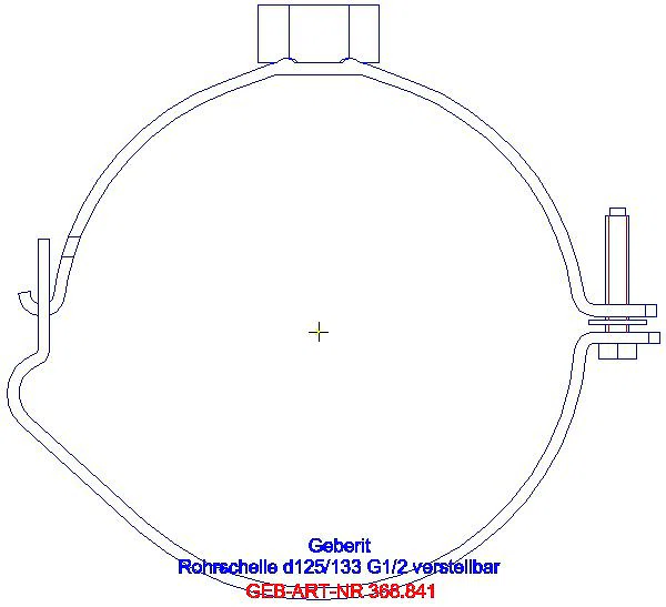 GE Rohrschelle mit Gewindemuffe G1/2 verstellbar d125/133_368.841.00.2_A
