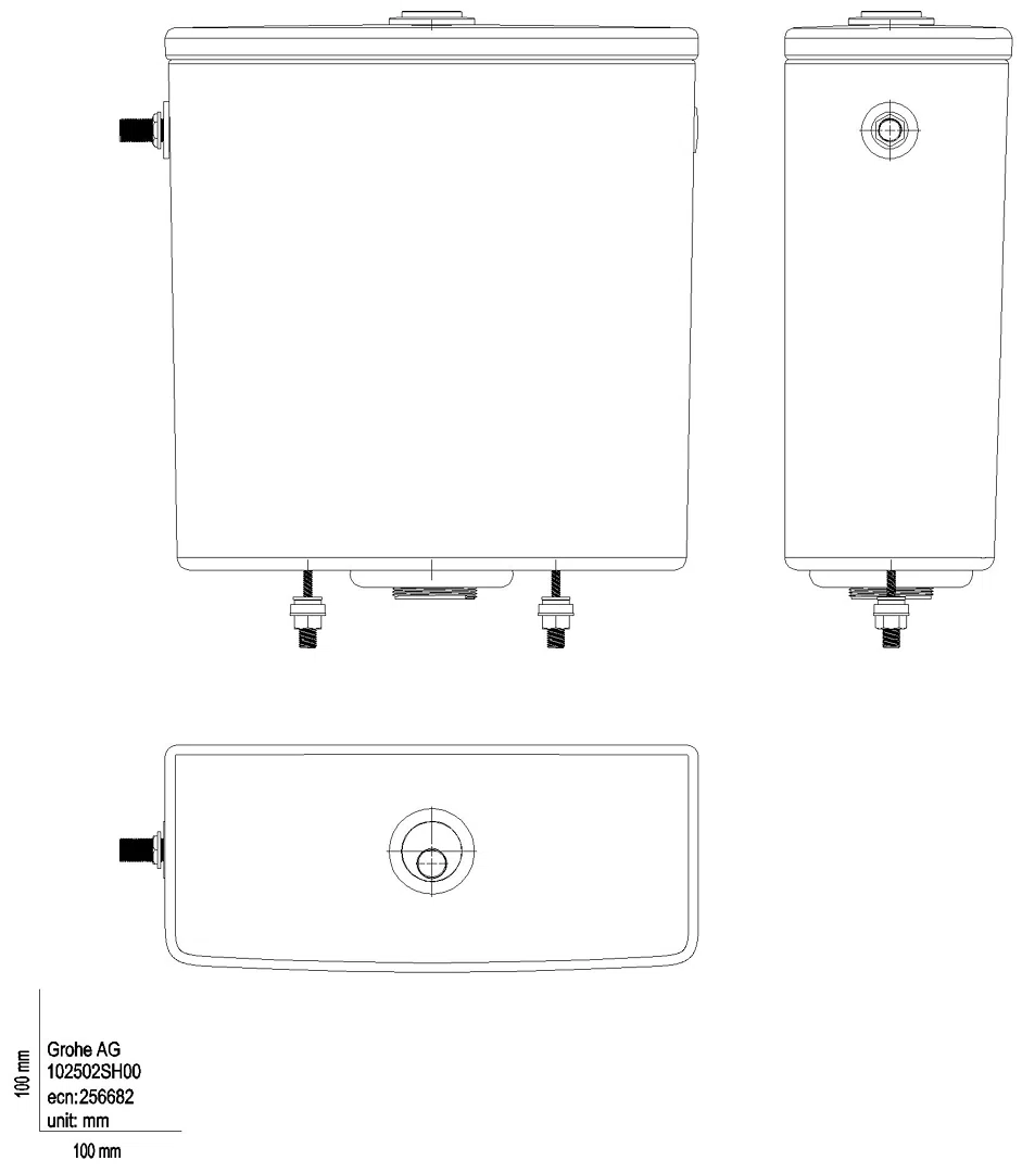 GROHE Aufsatzspülkasten Euro Keramik 102502 Anschl. seitlich/hinten alpinweiß