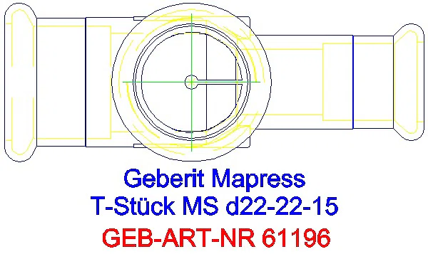 GE Mapress C-Stahl T-Stück reduziert Ms d22-22-15_61196_G