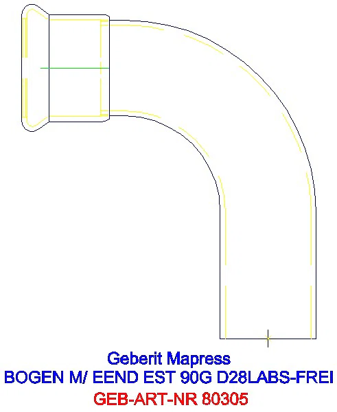 GE Mapress Edelstahl Bogen 90Gr d28 mit Einschubende (LABS-frei)_80305_A