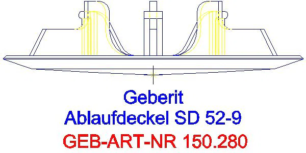 GE Ablaufdeckel d52 zu Geberit Duschwannenablauf glanzverchromt_150.280.21.1_G
