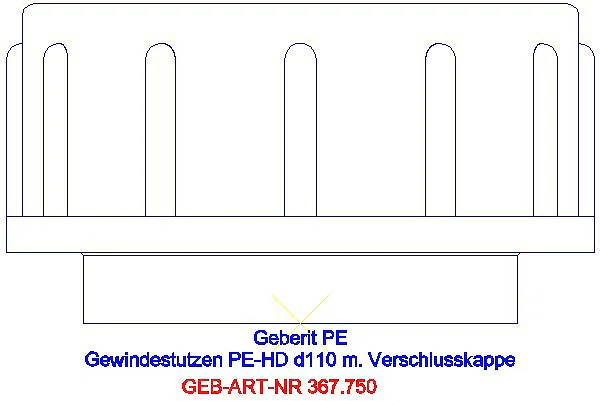 GE PE Gewindestutzen mit Schraubkappe d110 H7,8_367.750.16.1_L
