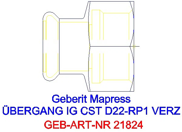 GE Mapress C-Stahl Übergang mit IG d22-Rp1 verzinkt_21824_A
