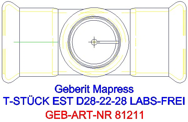 GE Mapress Edelstahl T-Stück reduziert (LABS-frei) d28-22-28_81211_G