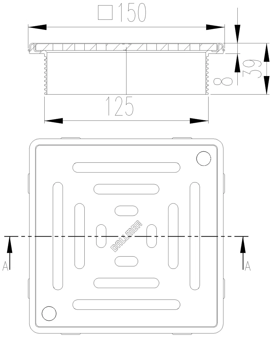 DALLMER Aufsatz DallDrain Select Plus, 150 x 150 mm