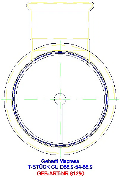GE Mapress Kupfer T-Stück reduziert d88,9-54-88,9_61290_L