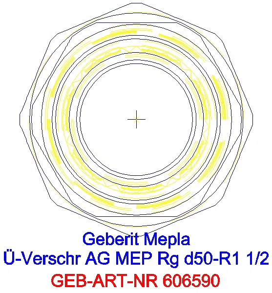 GE Mepla Übergangsverschraubung mit AG Rg d50-R1 1/2_606.590.00.5_L