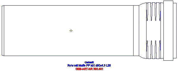 GE Silent-Pro Rohr mit Muffe d90mm L25cm_393.401.14.1_L