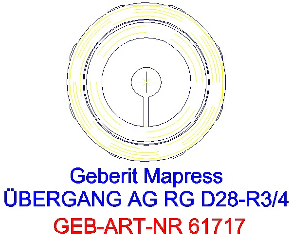 GE Mapress Kupfer Übergang mit AG Rg d28-R3/4_61717_L
