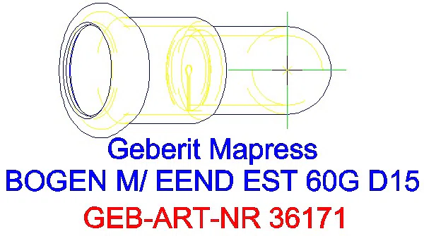 GE Mapress Edelstahl Bogen 60Gr d15 mit Einschubende_36171_G