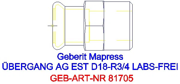 GE Mapress Edelstahl Übergang mit AG (LABS-frei) d18-R3/4_81705_A