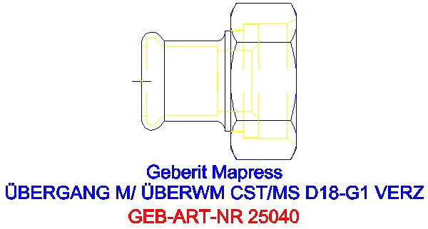 GE Mapress C-Stahl Übergang mit Überwurfmutter d18-G1 verzinkt_25040_A