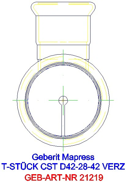 GE Mapress C-Stahl T-Stück reduziert d42-28-42 verzinkt_21219_L