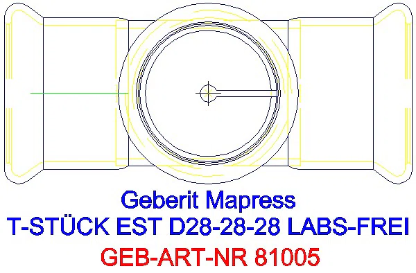 GE Mapress Edelstahl T-Stück egal (LABS-frei) d28-28-28_81005_G