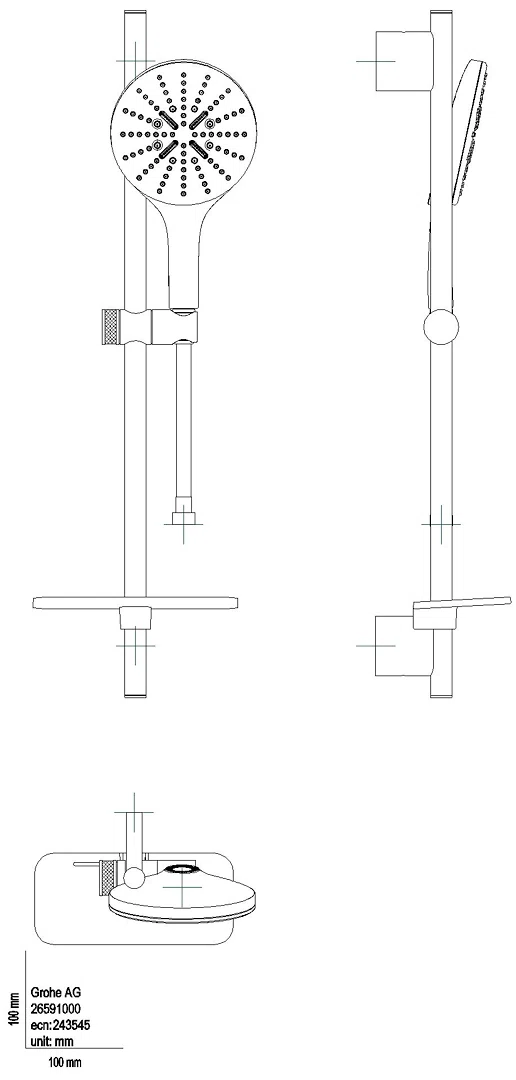 GROHE Brausestangenset Rainshower 150 SmartActive 26591 600mm 12l/min chrom