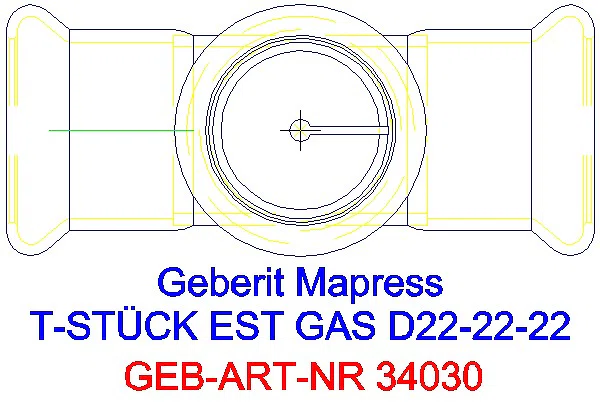 GE Mapress Edelstahl T-Stück egal (Gas) d22-22-22_34030_G