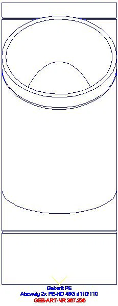 GE PE Abzweig 45Gr Zweifach d110/110_367.235.16.1_L