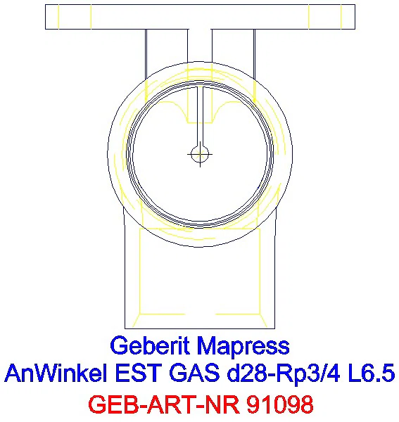 GE Mapress Edelstahl Anschlusswinkel 90Gr für Gaszähler d28-Rp3/4_91098_G