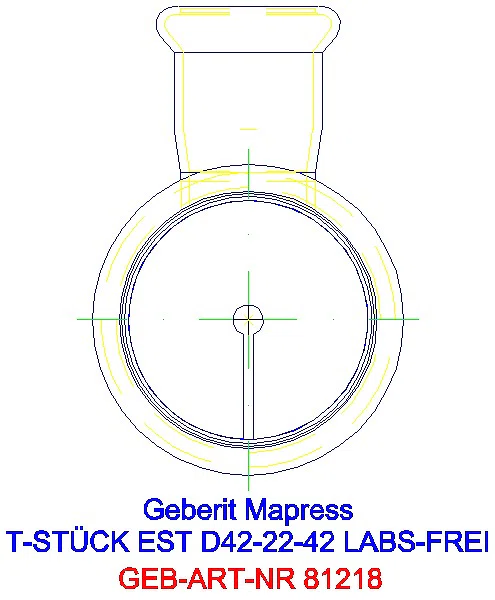 GE Mapress Edelstahl T-Stück reduziert (LABS-frei) d42-22-42_81218_L