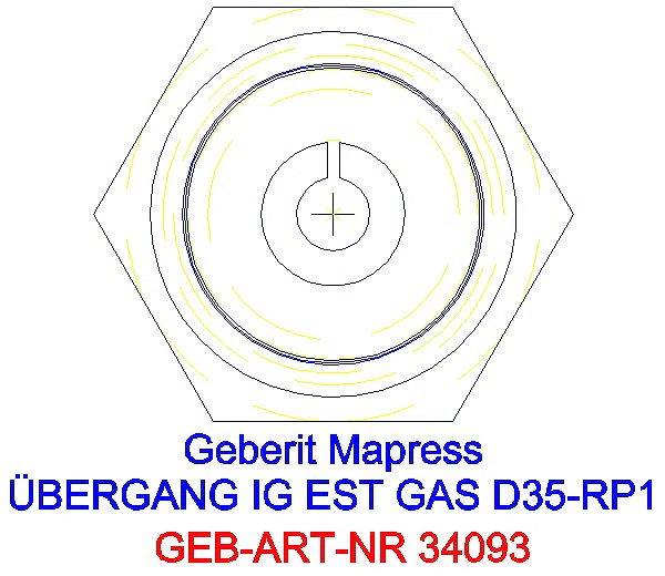 GE Mapress Edelstahl Übergang mit IG (Gas) d35-Rp1_34093_L