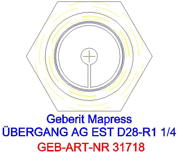 GE Mapress Edelstahl Übergang mit AG d28-R1 1/4_31718_L