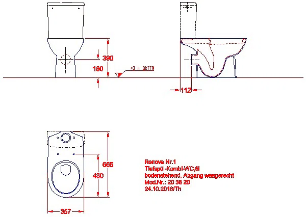 Renova Stand-WC für AP-SPK aufgesetzt Abgang horizontal_kgv_r1_203820