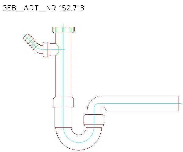 GE Rohrbogengeruchsverschluss für ein Spülbecken Abgang horiz. G1 1/2x40 OM_152.713.11.1_A