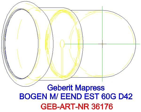 GE Mapress Edelstahl Bogen 60Gr d42 mit Einschubende_36176_G