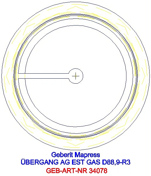 GE Mapress Edelstahl Übergang mit AG (Gas) d88.9-R3_34078_L