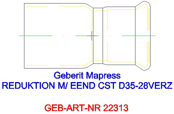 GE Mapress C-Stahl Reduktion mit Einschubende d35-28 verzinkt_22313_L