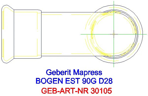 GE Mapress Edelstahl Bogen 90Gr d28_30105_G
