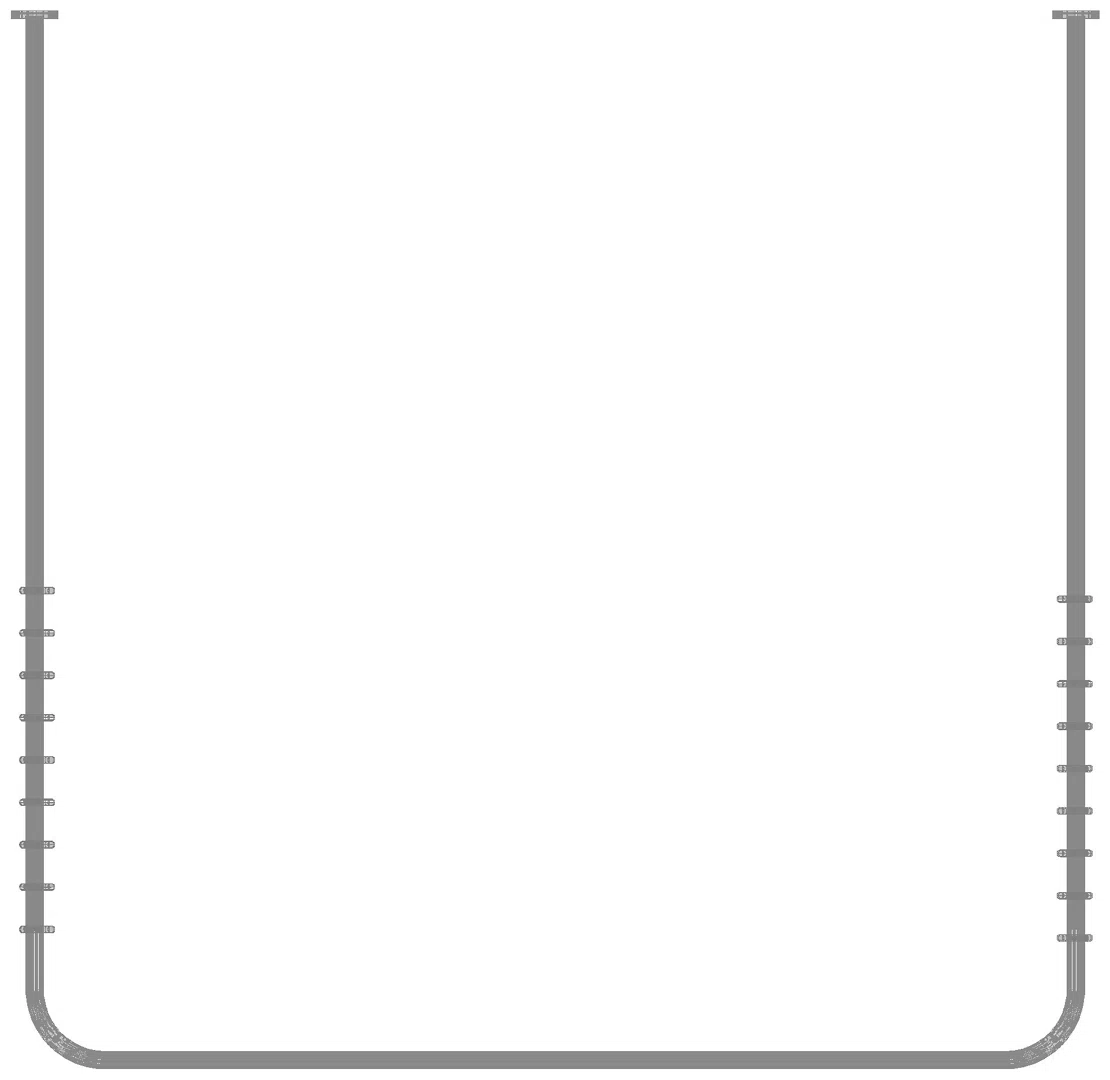 HEWI VH-Stange,d:25,A1/A3=1487, A2=1465, 46 Ringe, PVD messing glzd