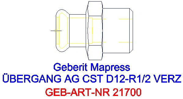GE Mapress C-Stahl Übergang mit AG d12-R1/2 verzinkt_21700_G