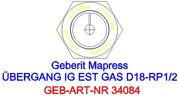 GE Mapress Edelstahl Übergang mit IG (Gas) d18-Rp1/2_34084_L