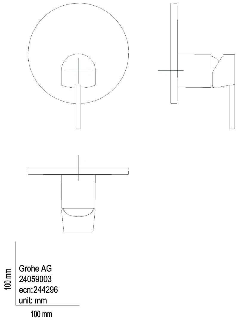 GROHE EH-Brausebatterie Plus 24059_3 FMS für 35604 chrom