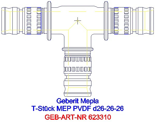 GE Mepla T-Stück egal PVDF d26-26-26_623.310.00.5_A