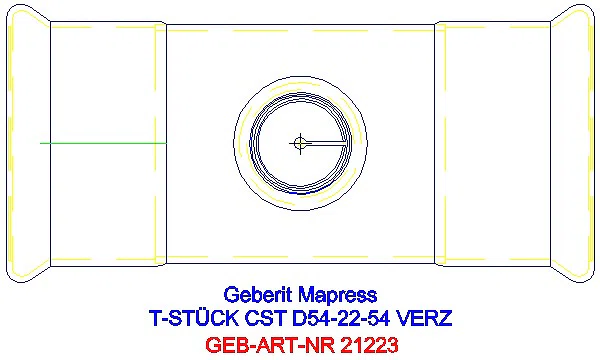GE Mapress C-Stahl T-Stück reduziert d54-22-54 verzinkt_21223_G