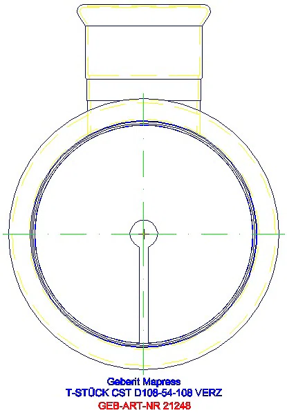 GE Mapress C-Stahl T-Stück reduziert d108-54-108 verzinkt_21248_L