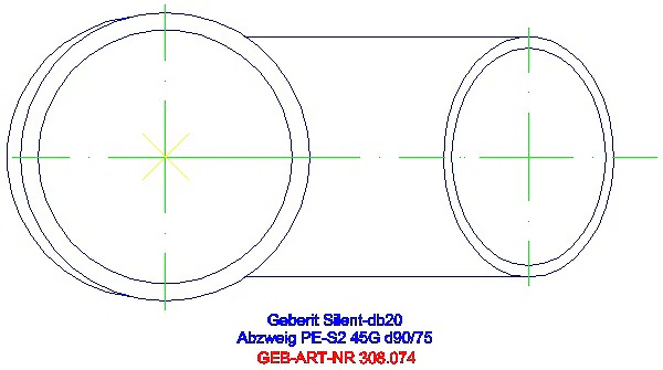 GE Silent-db20 Abzweig 45Gr d90/75_308.074.14.1_G