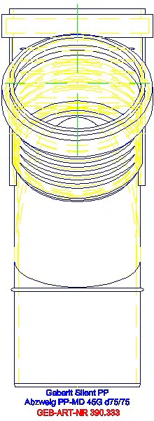 GE Silent-PP Abzweig 45Gr d75/75_390.333.14.1_L