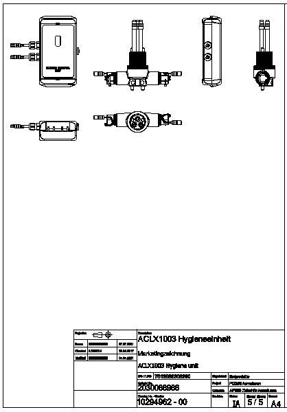 Hygieneeinheit, F5, Wandmontage, f. EHM F5 125 mm, f. Batt. oder Netzteil, ACLX1003