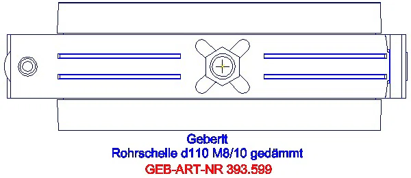 GE Rohrschelle d110 gedämmt mit Gewindemuffe M8 / M10_393.599.26.1_G