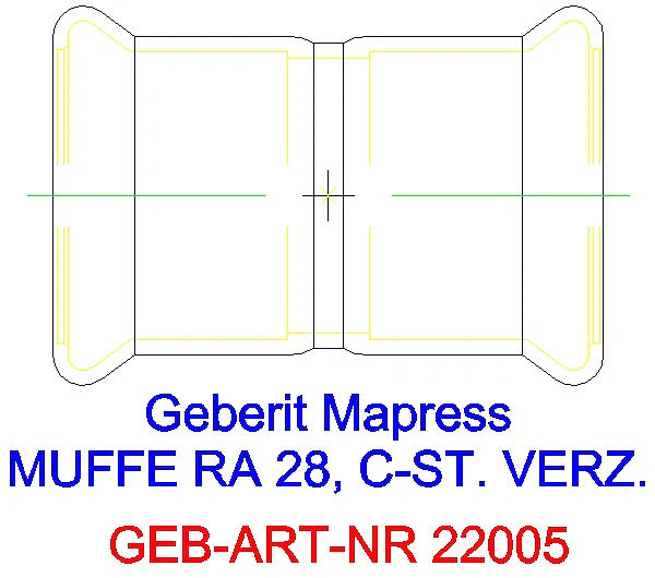 GE Mapress C-Stahl Muffe d28 verzinkt_22005_G